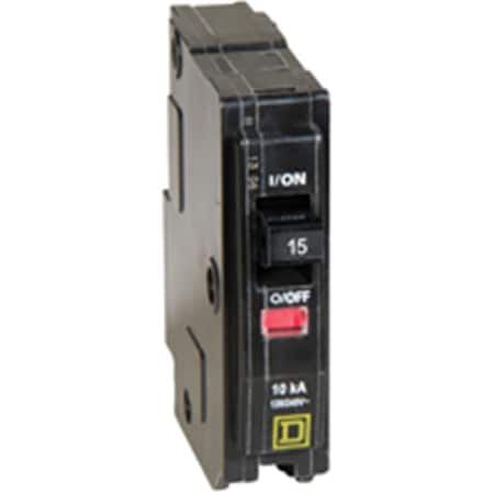 Square D Circuit Breaker, QO Series, 15A, 1 Pole, 120/240V AC, 10kA at 120/240V AC SQ386747